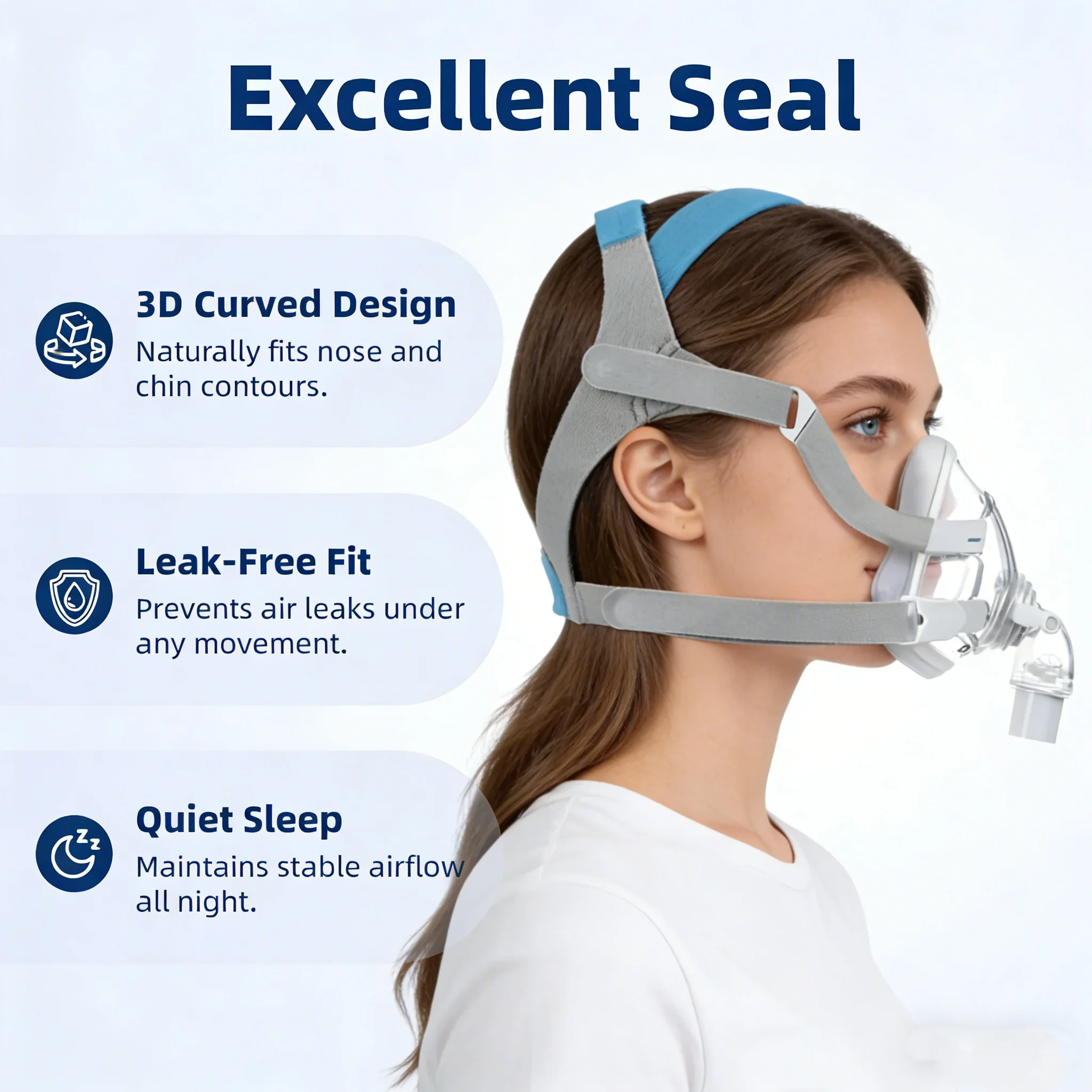 AirFit F20 Atemmaske Memory-Schaum Silikonpolster, Geeignet für F20-Style Maske, Komfortabel und Eng Anliegend, Langlebig – Detail 3
