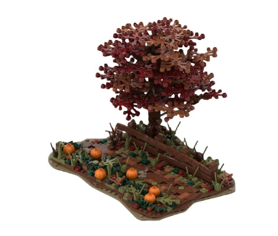 Blocos de construção criativos MOC: design arquitetônico de outono (549 peças) - Kit de modelo decorativo exclusivo