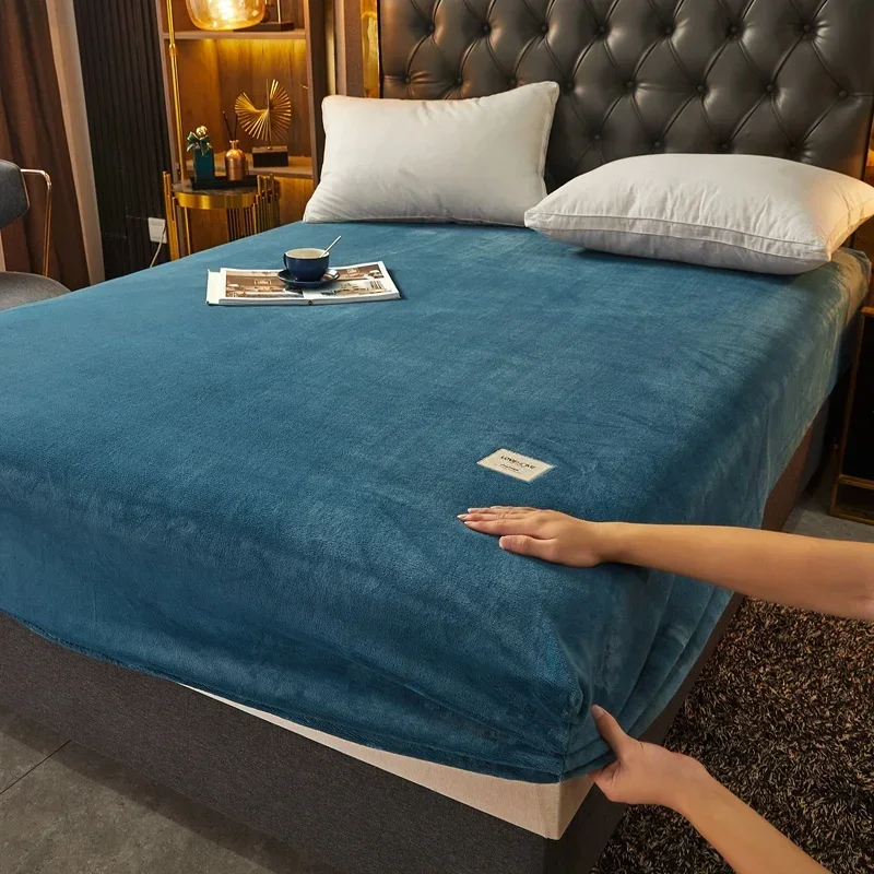 Premium Premium Fitted Sheet - Super Soft Flannel, Fade Resistant Easy Care,Anti-Slip Breathable Solid Color Bedding Single/Couble Beds - Aliexpress Deal