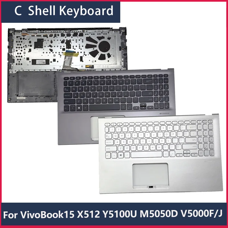 For Vivobook15/15S 2020 Model V5000J V5000F X512J X512F Y5100U M5050D Y5200 Laptop Keyboard C Shell Palm Rest Housing