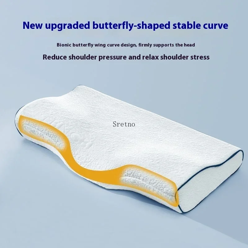 وسادة من اللاتكس الطبيعي لحماية الرقبة الكبار النوم المعونة فراشة على شكل وسادة الأساسية عنق الرحم وسائد العظام ألموهاداس
