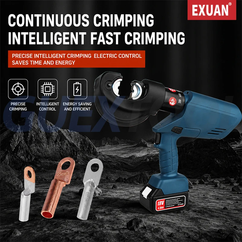 EZ-400 Rechargeable Electric Hydraulic Crimping Pliers LED Digital Display Intelligent Lithium Battery Crimper Continuous Pressi