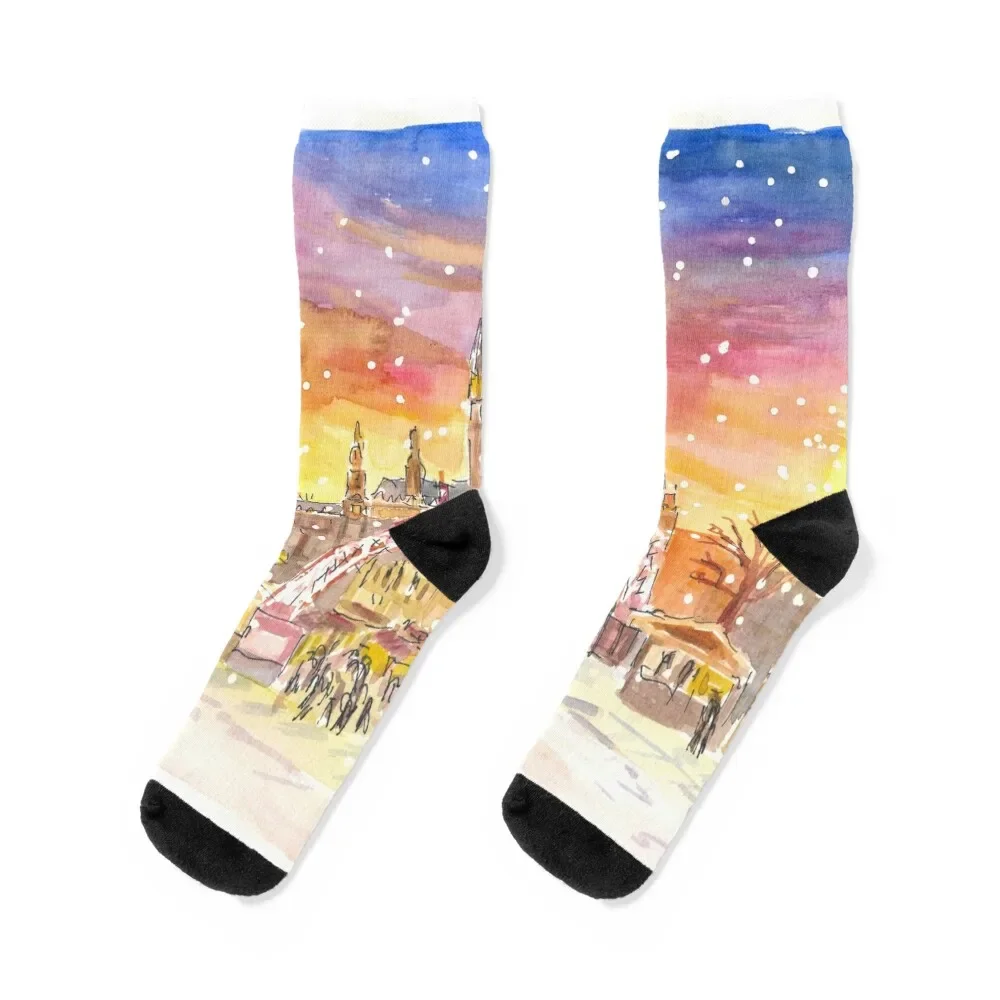

Amazing Snowy Vienna City Hall Square and Christmas Market by Night Socks Wholesale hiking cute Boy Child Socks Women's