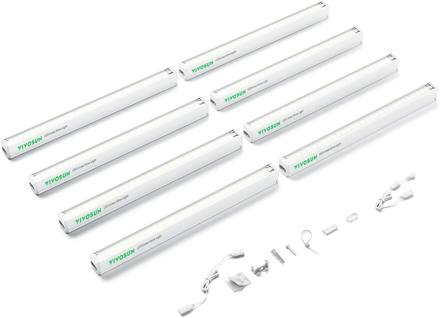 

Full Spectrum LED Plant Grow Lights, 5000K 48W Linkable Strips for Indoor Seed Starting & Hydroponics, 8-Pack