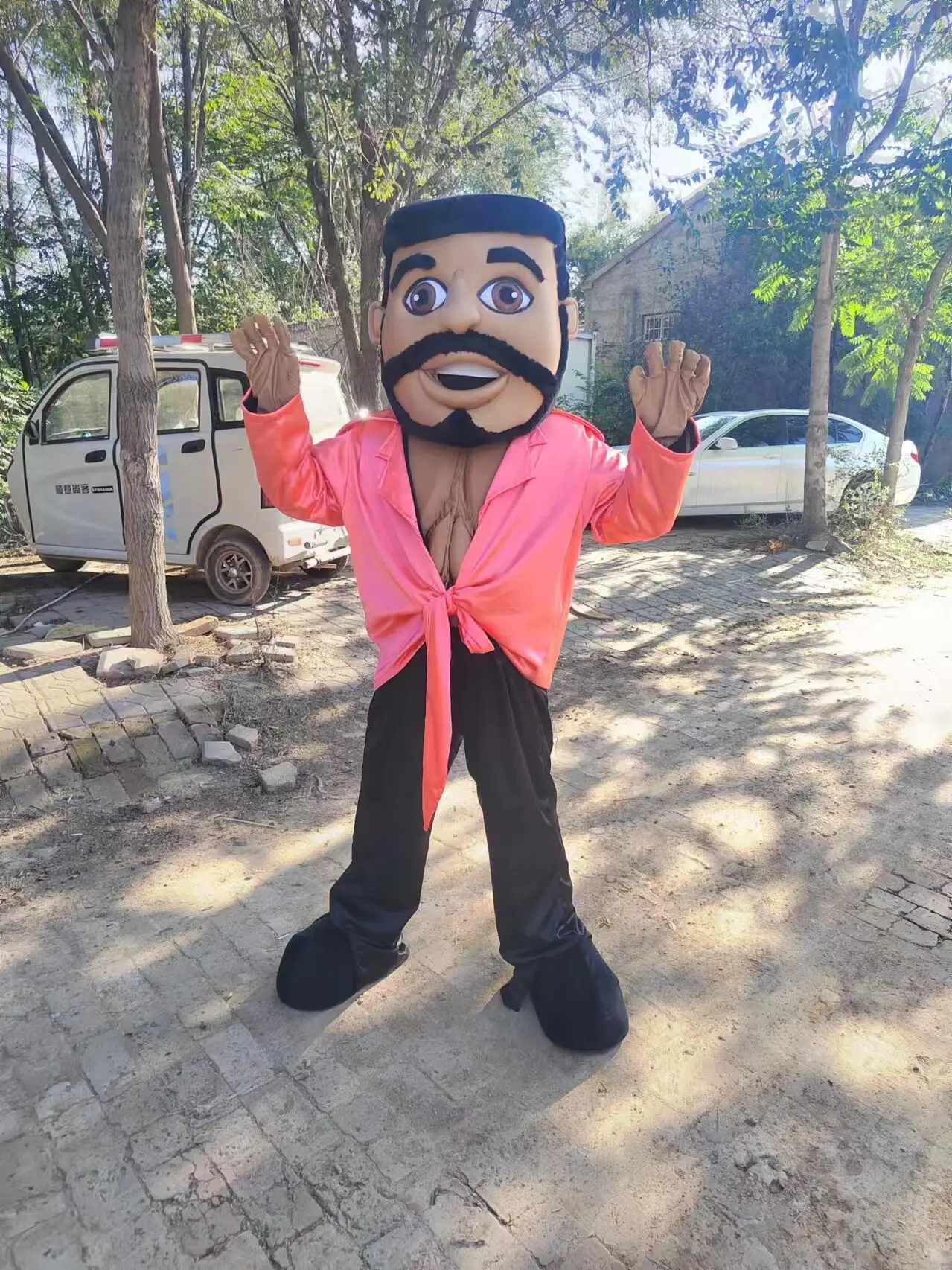 Custom made stripper man mascot costume muscle woman mascot costume