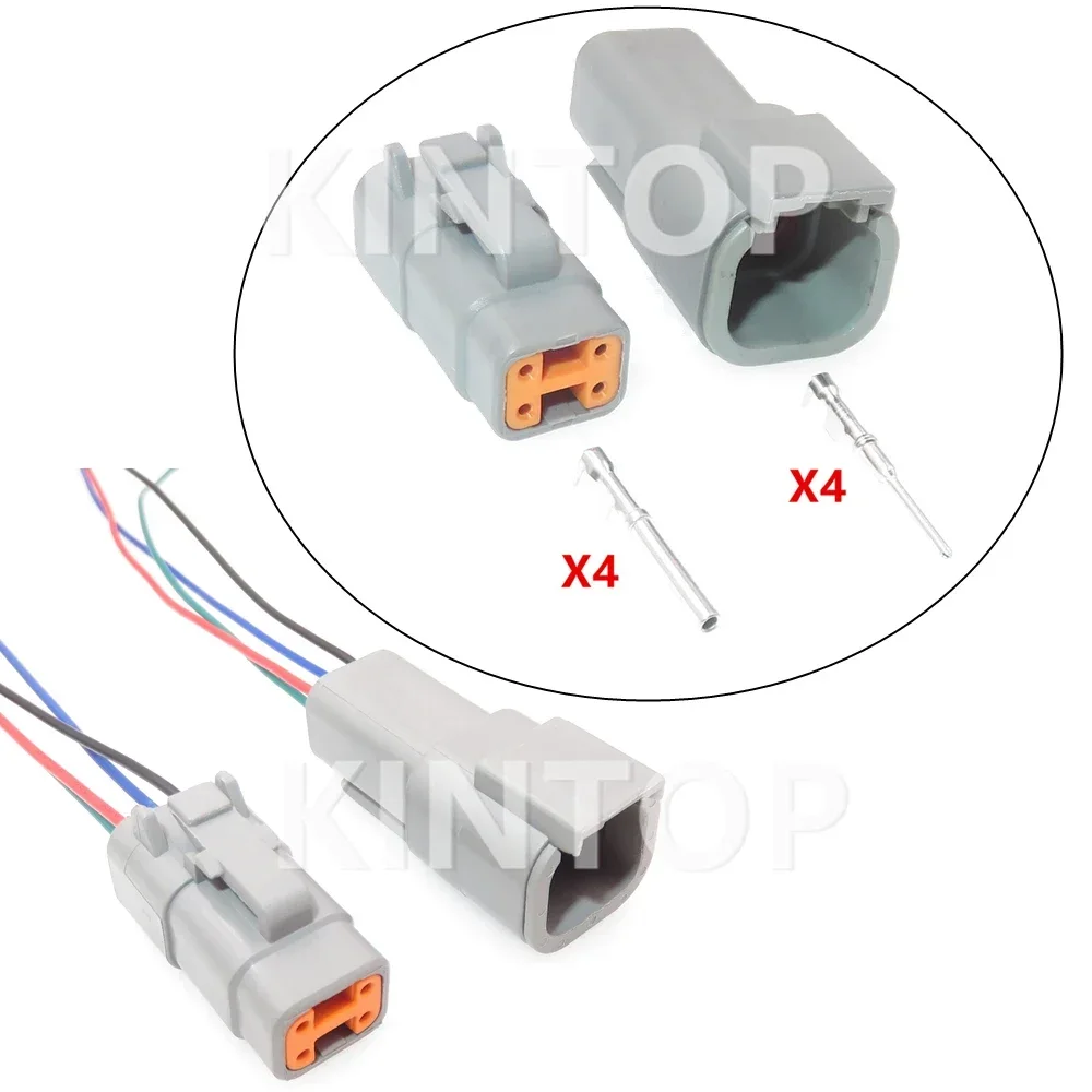 

1 Set 4 Pins ATM06-4S AC Assembly Car High Power Connector For Excavators Automobile Electric Wiring Socket DTM04-4P DTM06-4S