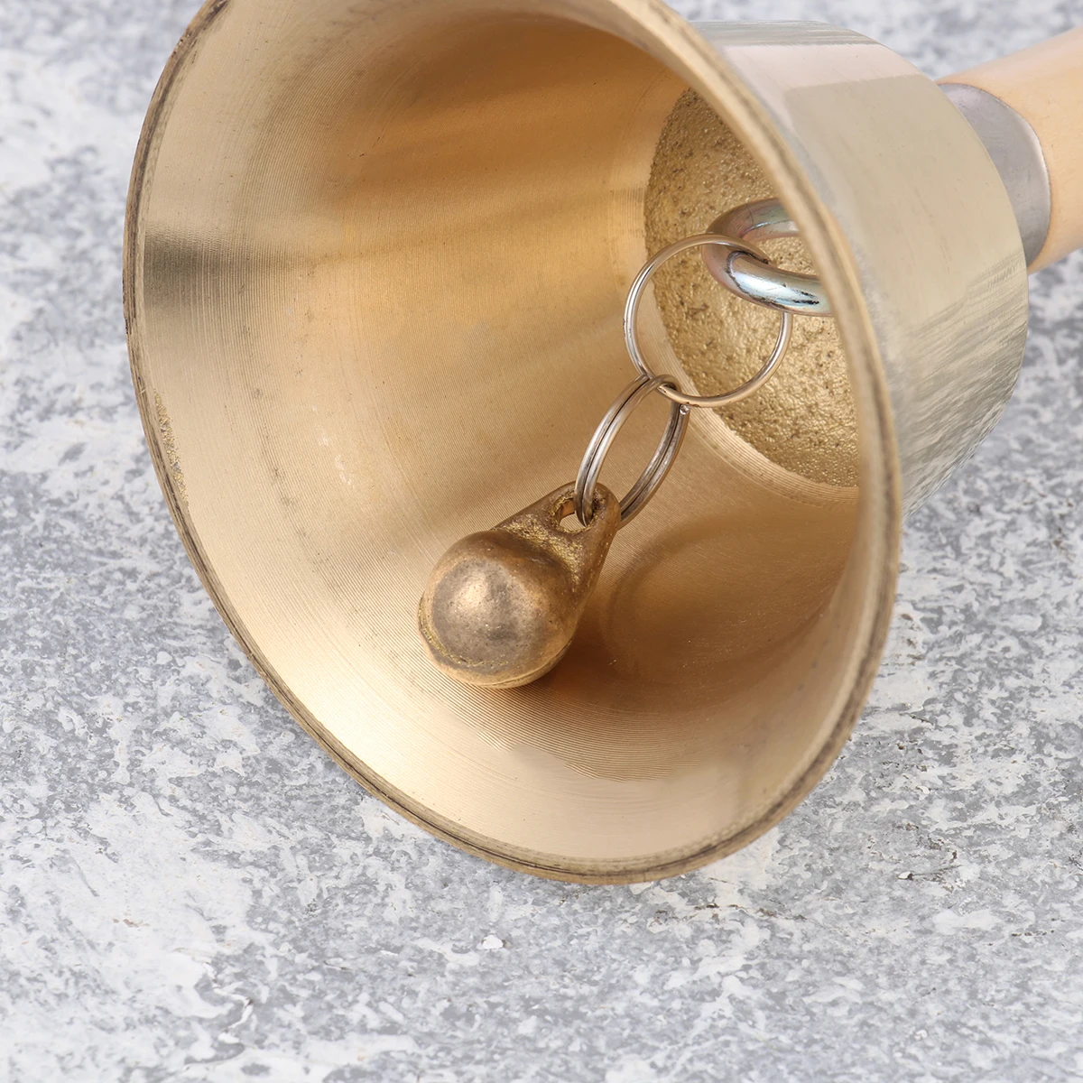 Hand Bell Brass Rattle 8Cm Golden Diameter Ergonomic Handle For Party Christmas Decoration Restaurant Call Service Bell