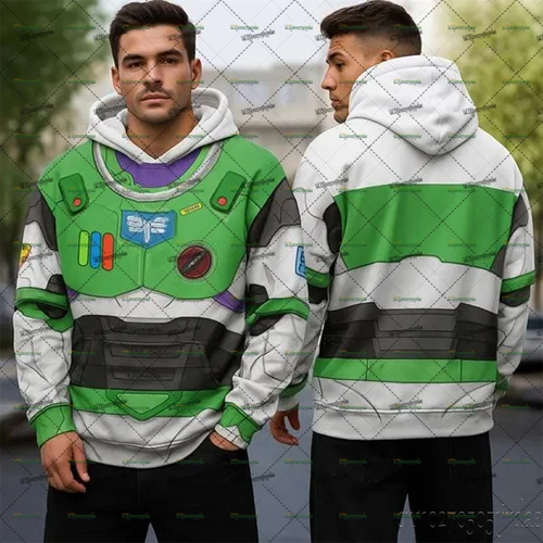 Imagen 2 del producto Sudadera con capucha de Halloween de Toy Story de Disney, Sudadera con capucha de Cosplay de Woody Buzz Lightyear para hombres y mujeres, sudaderas con capucha cálidas de gran tamaño para parejas, regalo de Navidad