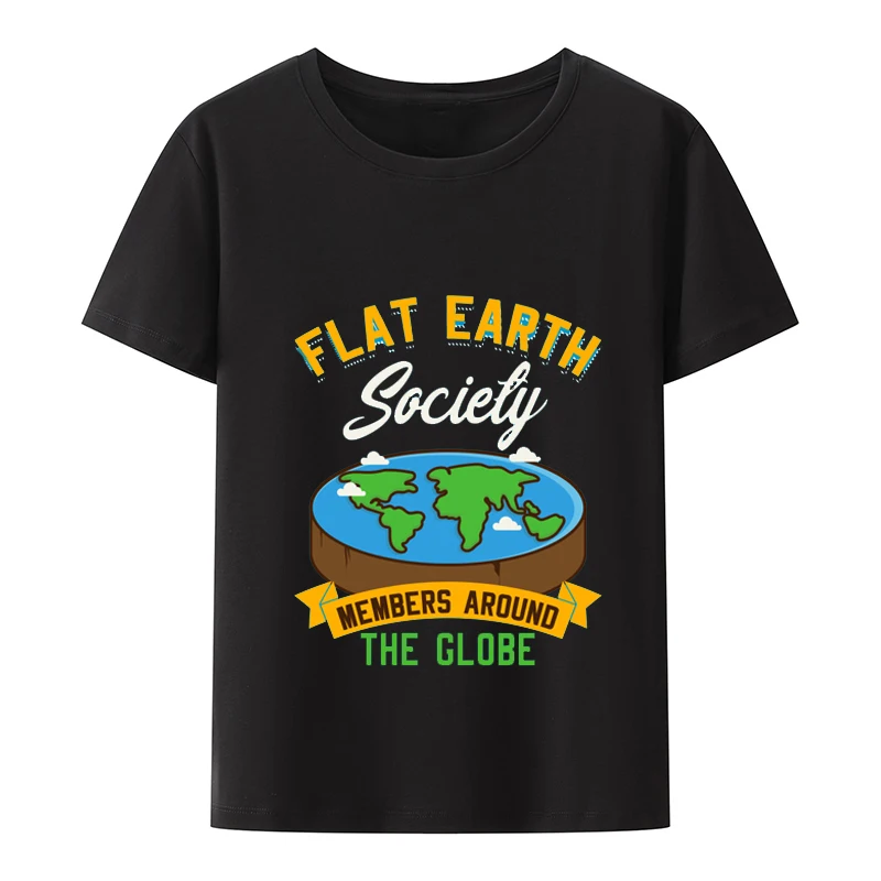 Flat Earth Society Logo Conspiracy Theory Earthers Gift T-Shirt  Design Tees Summer Youth T Shirts Leisure Street Fashion