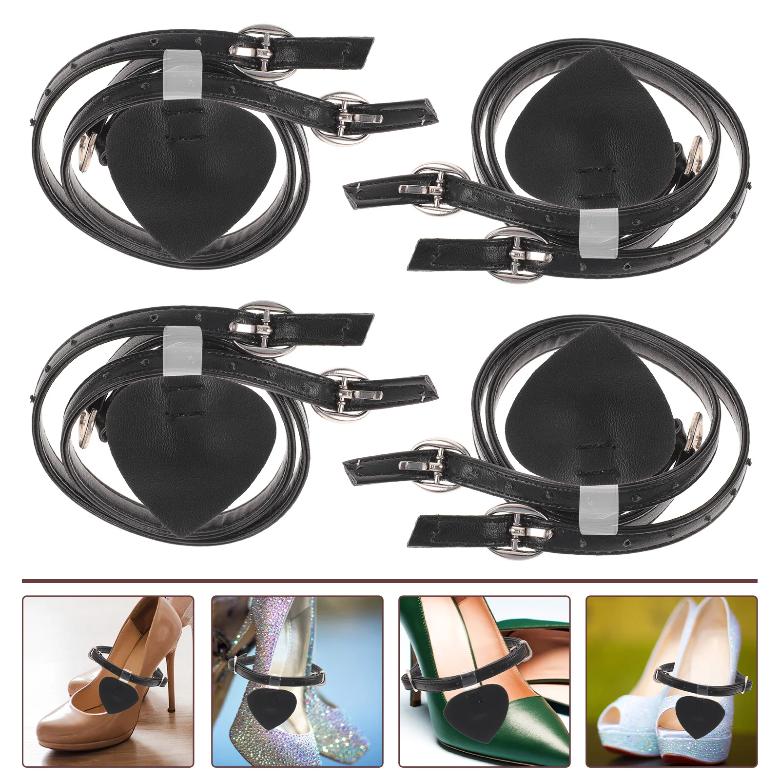 

2 Pairs Anti Drop Heel Laces Adjustable High Straps Ankle Belt Band Microfiber