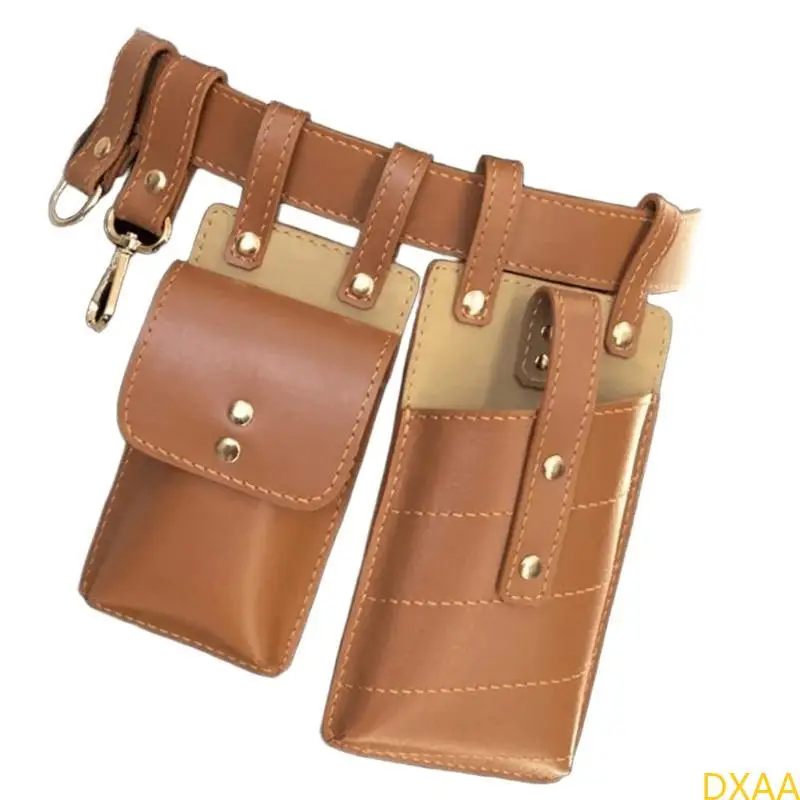 

DXAA Vintage Medieval Side Pack Leather Phone Bag With Leather Belt For Halloween