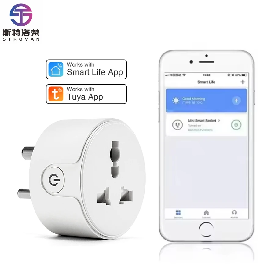 

STLF 10A Tuya WiFi Smart Home Alexa Wireless Remote Control Power Sockets Universal Wifi Smart Plugs