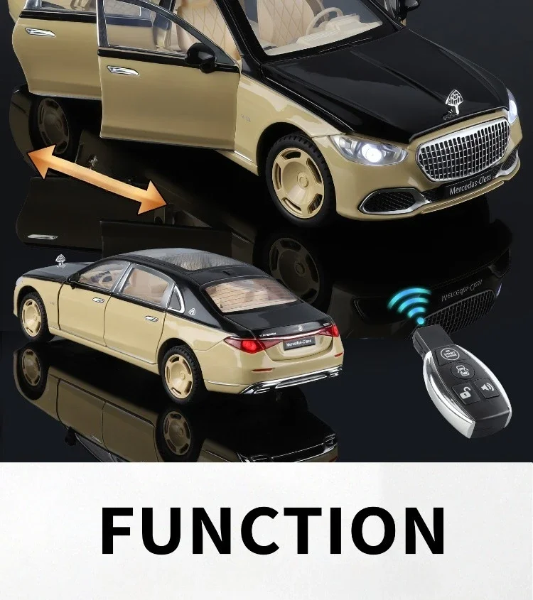 1:24 RC Auto Door S680 Alloy Car Model Sound Light Toy Diecast Alloy Car Model Collectible Gift