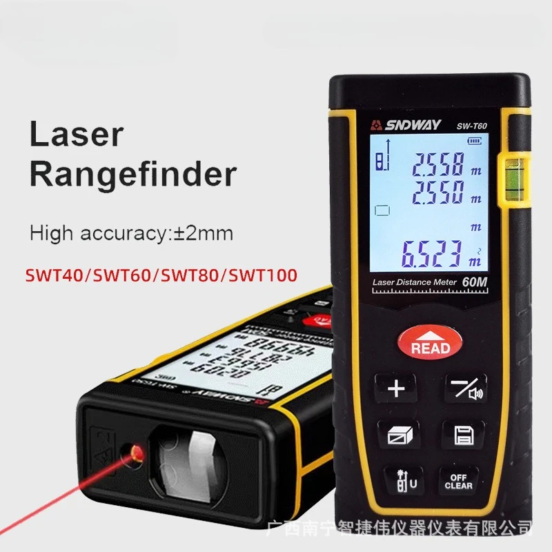 SNDWAY ليزر Rangefinder SW-T100/T60 الأشعة تحت الحمراء Rangefinder شريط القياس المسطرة الإلكترونية