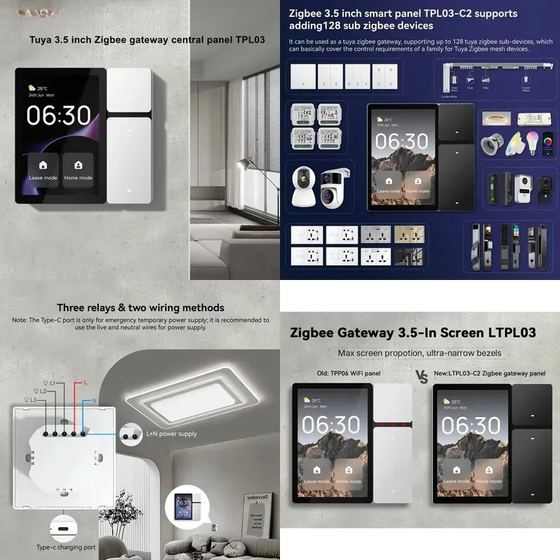 2026 3.5-inch switch panel for Zigbee/WiFi home automation smart control, built-in Alexa voice control 10A