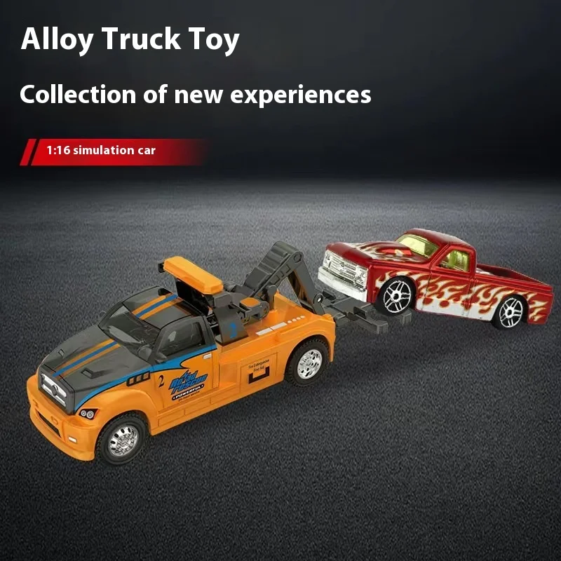 Alloy Rescue Tow Truck Toy with Retractable Action - Exciting Pullback Fun for Kids\' Adventure Playtime