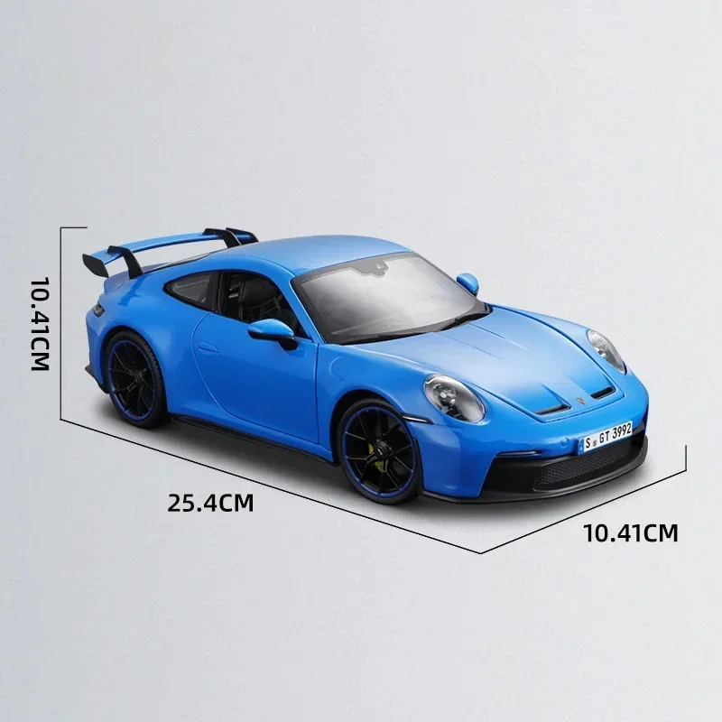 Bburago 1:18 2022 포르쉐 911 Gt3 레이싱 럭셔리카 로고 다이캐스트 모델 에디션, 합금 럭셔리 차량 장난감 컬렉션, 어린이 선물