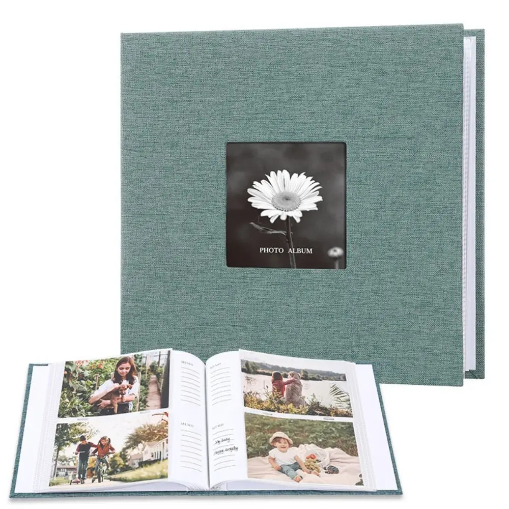 

6in Linen Cover Photo Album 200/300Pics Interleaf Type Large Scrapbook Album Picture Collection 100 Pages Memory Book