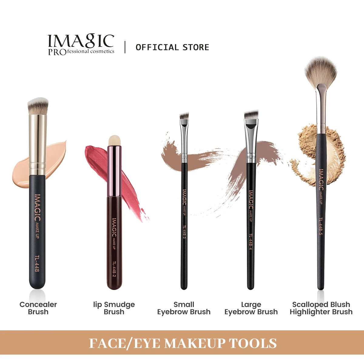 IMAGIC Makeup Brushes Concealer Highlighter Eyeshadow Lip Eyeliner Eyebrow Blush Beauty Soft Hair Single Makeup Brush Tools Kit