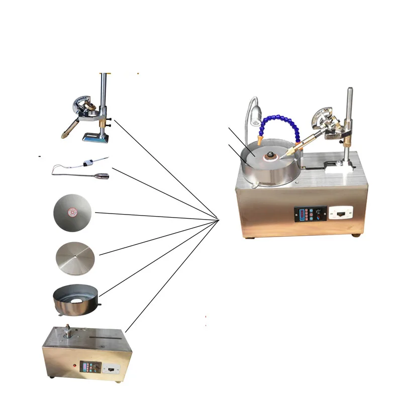 Gem Grinding Machine, Stepless Variable Frequency Speed Regulation ,Jewelry Jade Ring Face Polishing Equipment