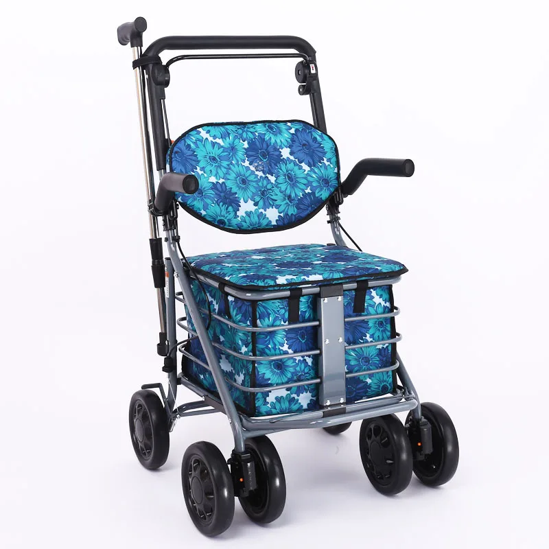 Walking Cart for Senior Citizens Can Be Folded and Seated