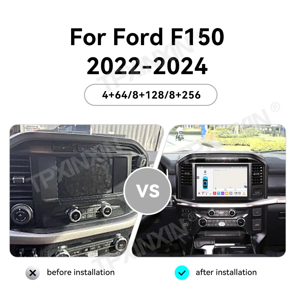 13.3 بوصة شاشة أندرويد 13 راديو لفورد F150 SYNC4 2022 2023 2024 تسلا نمط سيارة لتحديد المواقع نافي مشغل وسائط متعددة رئيس وحدة الشاشة #2