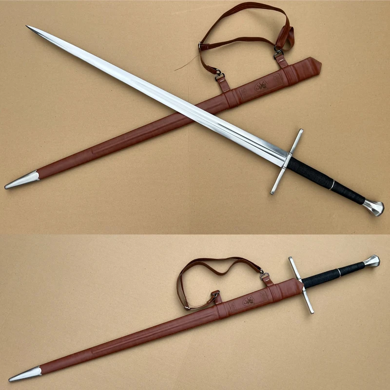 European Olbrecht Sword 5160 High Carbon Steel Blade Real Handmade Full Size Two Handed Katana Medieval Decorative Swords