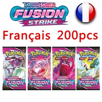 50-200pcs Pokemon Card Game Collection Battle Cards Trading Cards Fusion Strike French Version V MAX Trainer Kids Toy