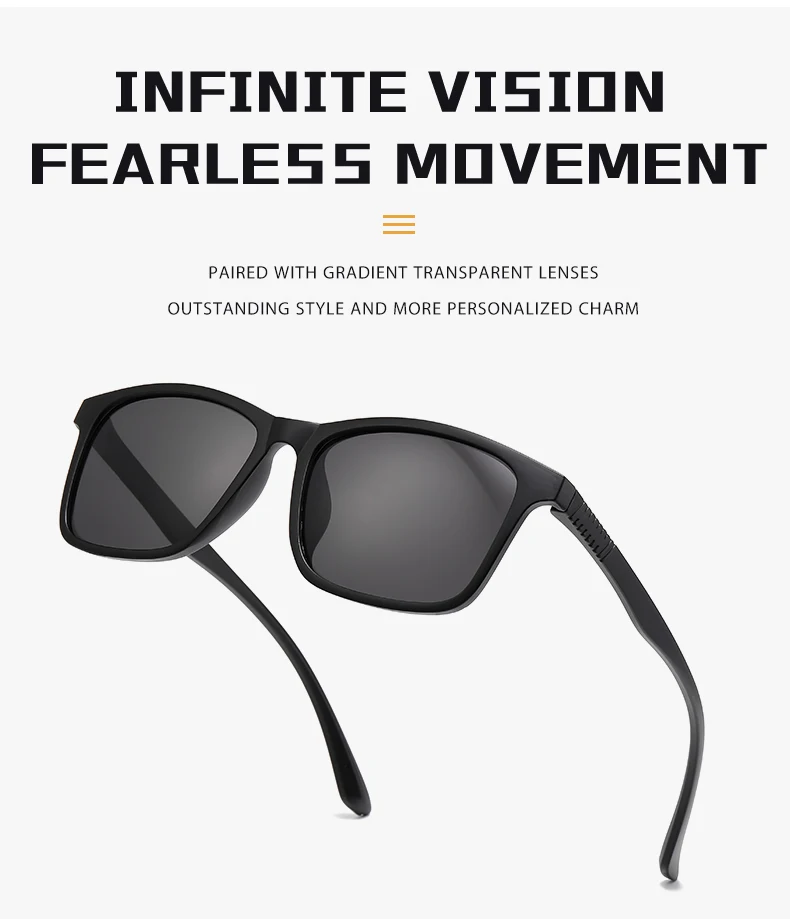 2024 neue Herren Business Polarisierte Sonnenbrille Quadratischen Rahmen Mode Sonnenbrillen Outdoor Angeln Fahren – Detail 5