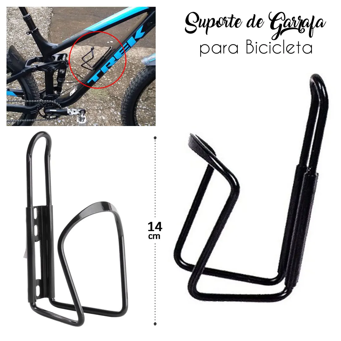 Suporte de Garrafa Squeeze for Bike Bicicleta Caramanhola Metal