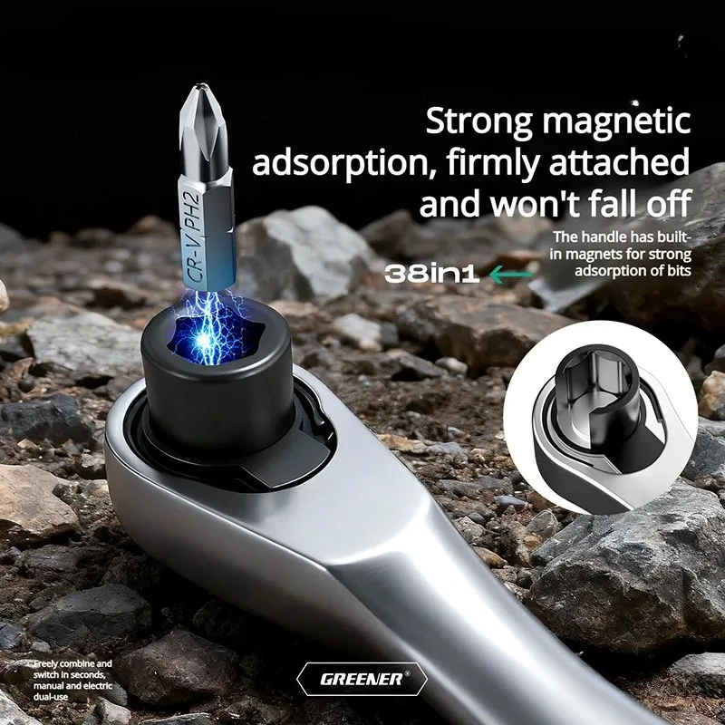 

sleeve Hexagonal Torx screwdriver Multifunctional tool 38-Piece Set Socket Bit Driver Set ratchet wrench Xiaofei quick-release