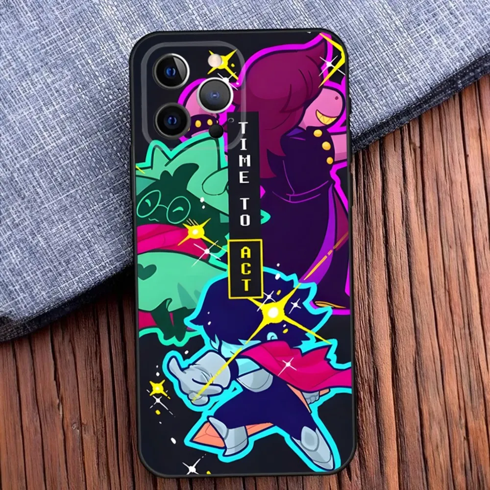 D-Deltarune Ralsei Phone Case For iPhone 16,15,14,13,12,11,Pro,X,XS,Max,XR,Plus,Mini Soft Black Cover