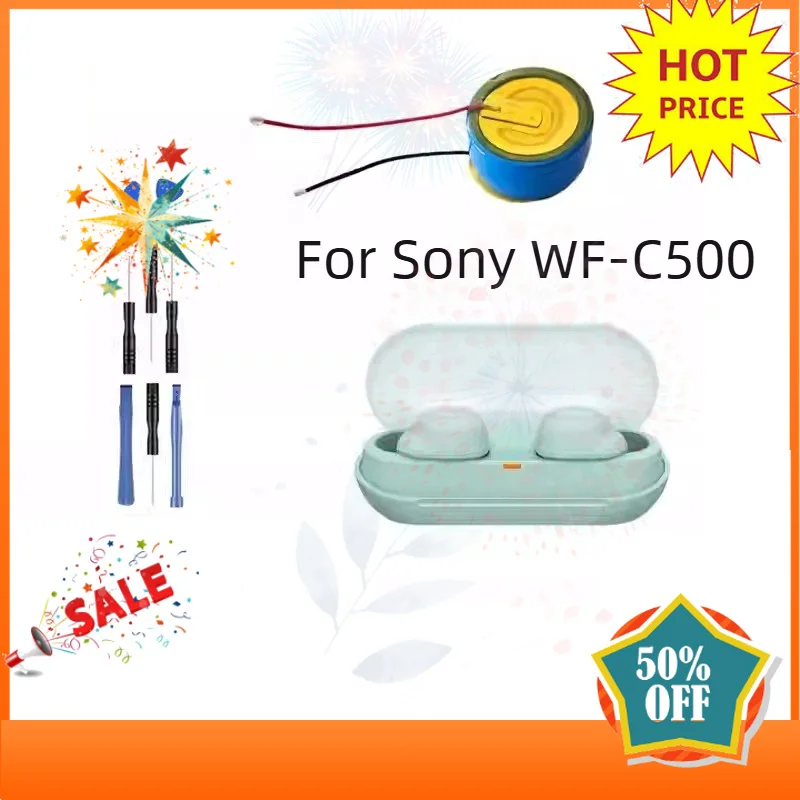 SWZY 2PCS CP1254 3.85V 55mAh Bluetooth Earphones Battery for Sony WF-C500 +Tools