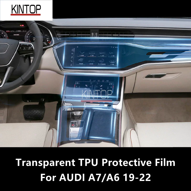 

For AUDI A7/A6 19-22 Car Interior Center Console Transparent TPU Protective Film Anti-scratch Repair Film Accessories Refit