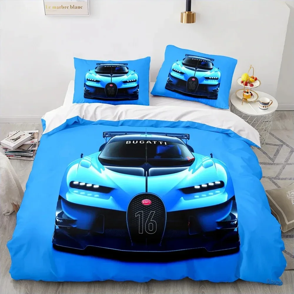 

Sports Car Duvet Cover Sets Full Size,3 Piece Race Car Bedding Sets with Pillowcases for Teens Boys 23pcs Polyester Quilt Cover