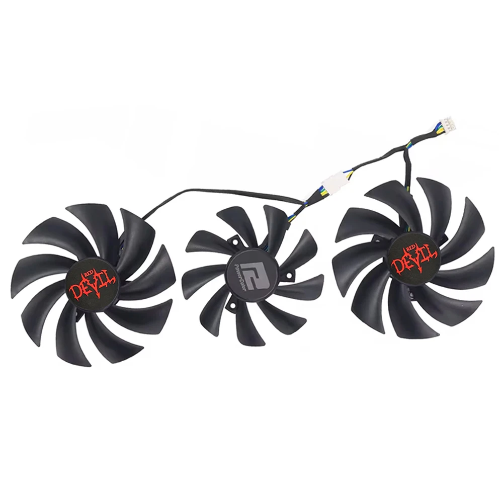 Imagem -04 - Red Dragon Placa Gráfica de Refrigeração Ventilador de Substituição Powercolor rx 6800 6800xt 6700xt 6900xt Diabo Vermelho