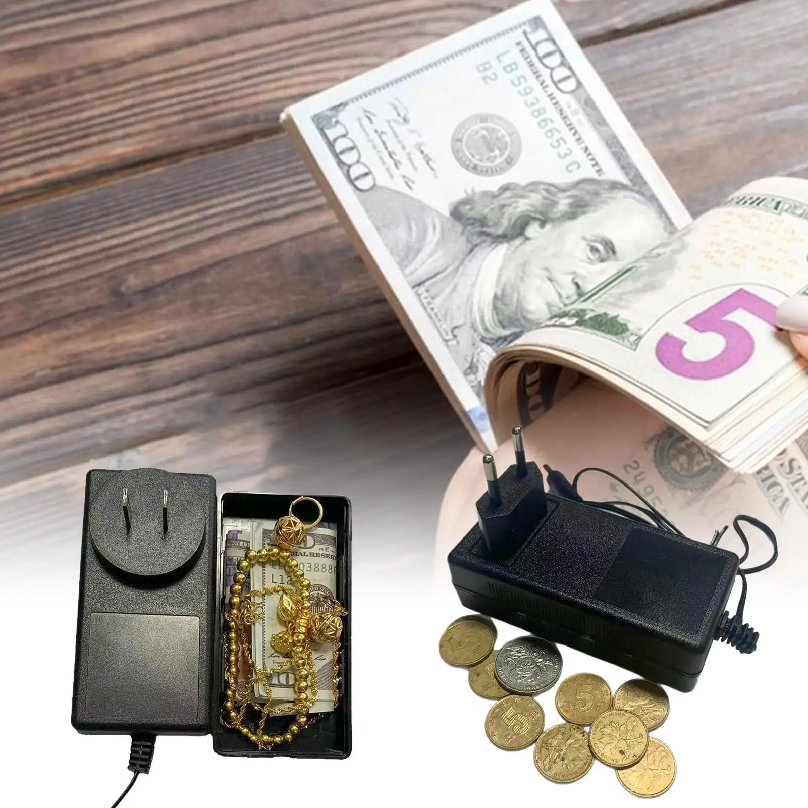 Disguised charger storage box portable safe Secret Hiding Containers Charger Shape Hiding Container for travel home office