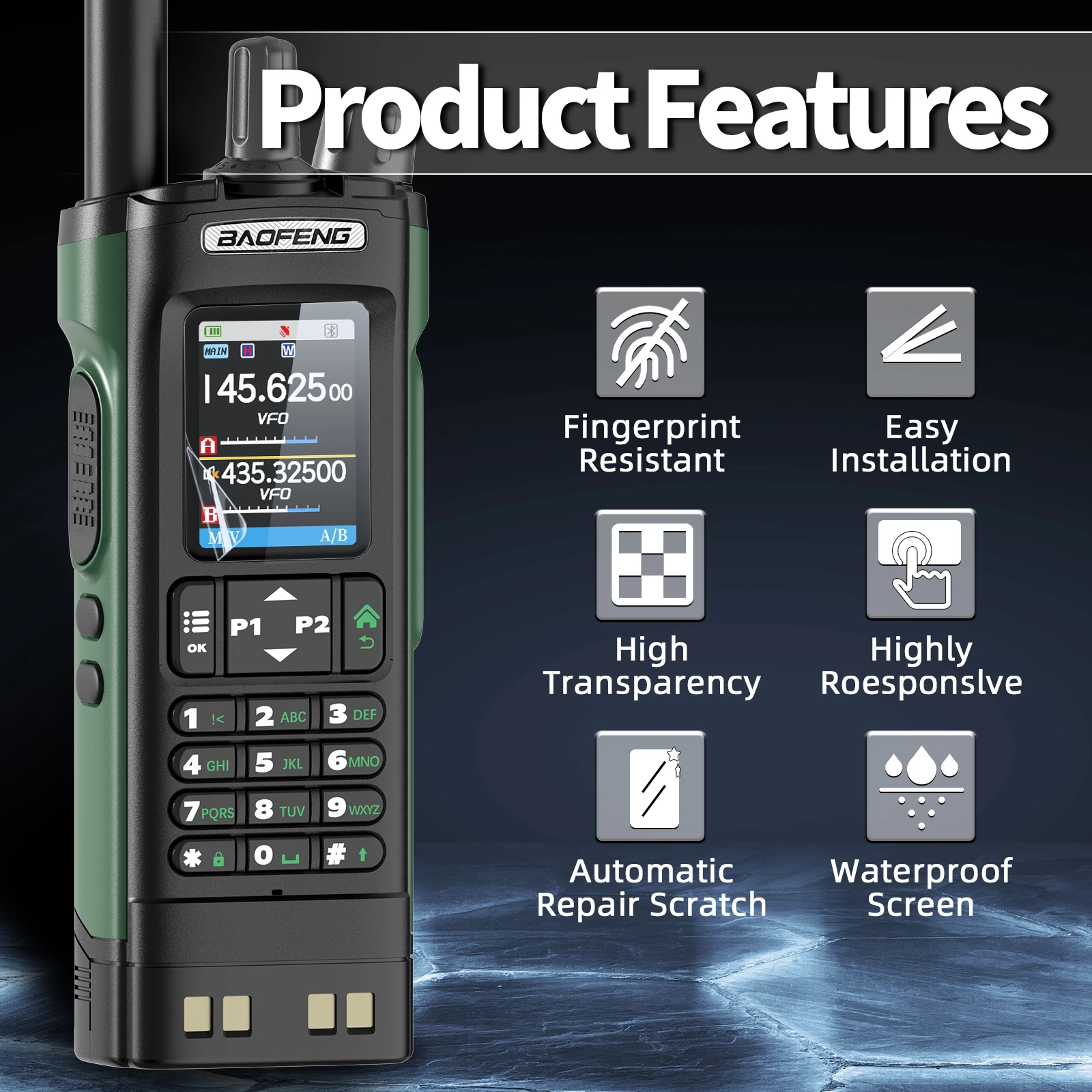 Baofeng UV-32 Screen Protector Cover Walkie Talkie Film Anti-Scratches Compatible With UV-32 DM-32 Two Way Ham Radio Accessories