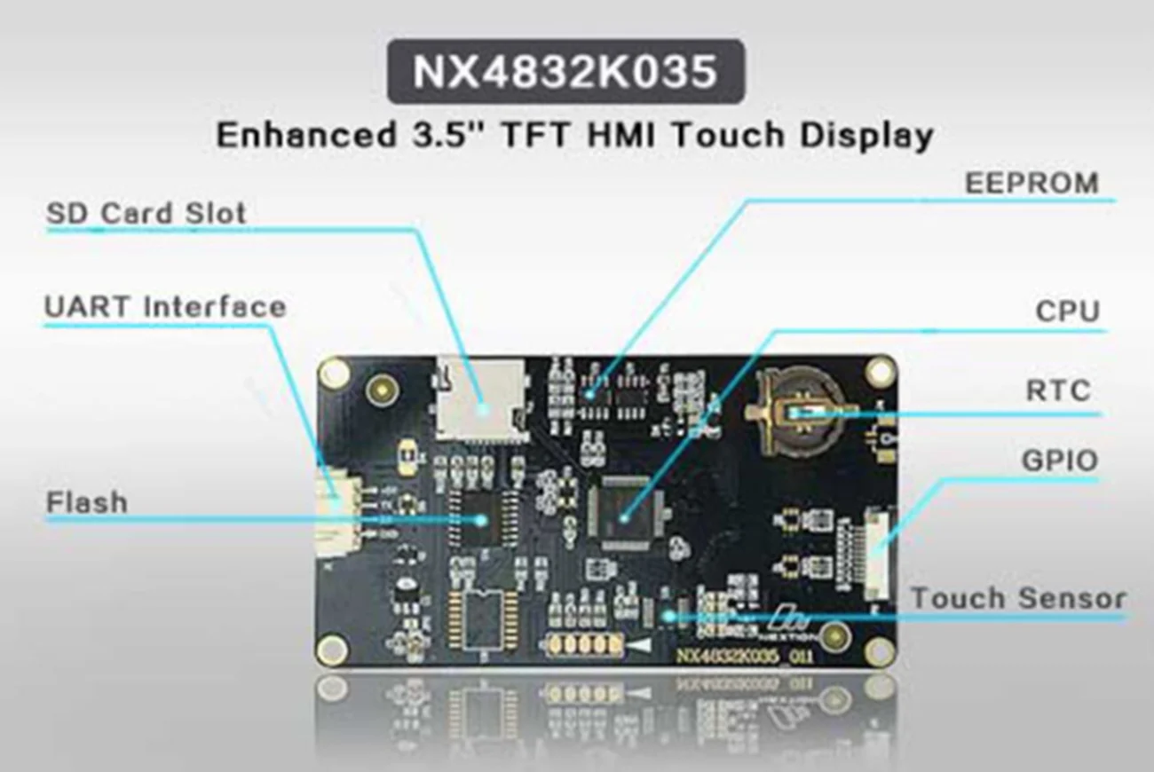 Nextion Enhanced NX4832K035 - 3.5 \'\'HMI inteligentny ekran dotykowy rezystancyjny TFT LCD pełnokolorowy moduł obsługuje edytor Nextion