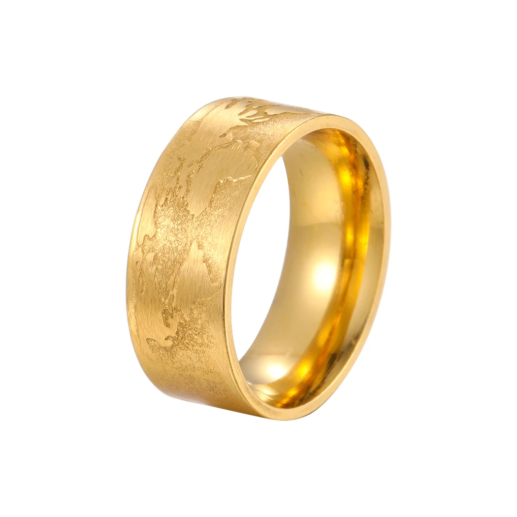 Todorova, anillo de banda Punk con mapa del mundo de acero inoxidable con nombre personalizado para hombres, accesorios de joyería de compromiso para viajeros de Rock, regalo