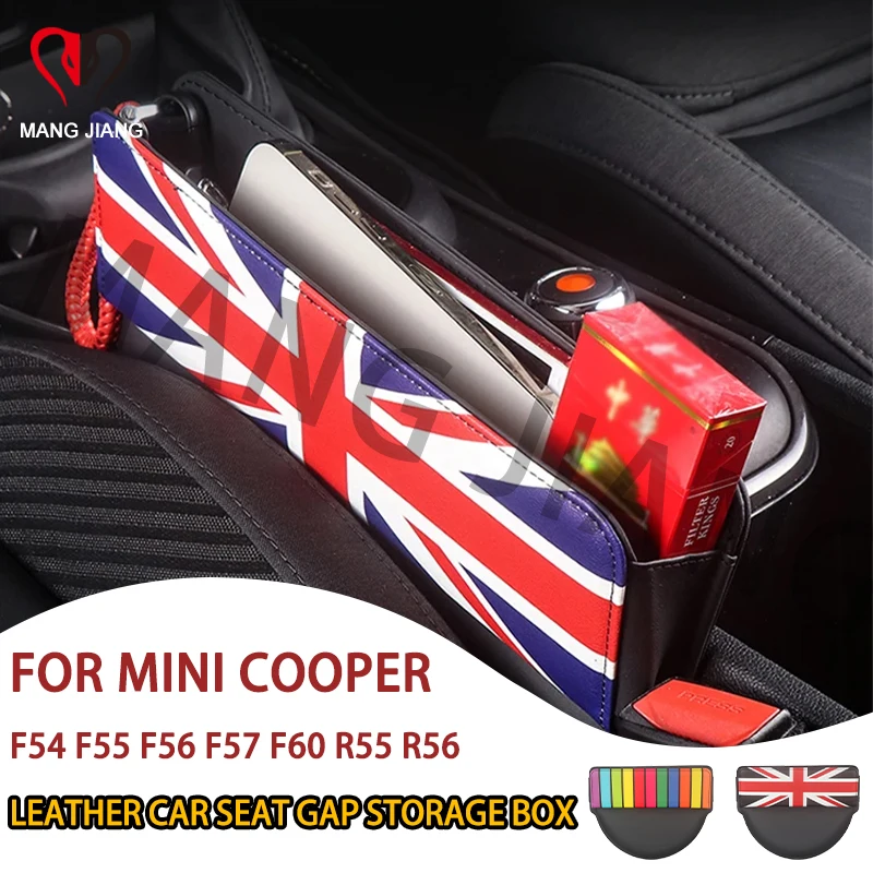 Car Seat Gap Anti-Leak Storage Bags Pocket For Mini Cooper F54 F55 F56 F57 F60 R55 R56 Leather Card Phone Holder Accessories