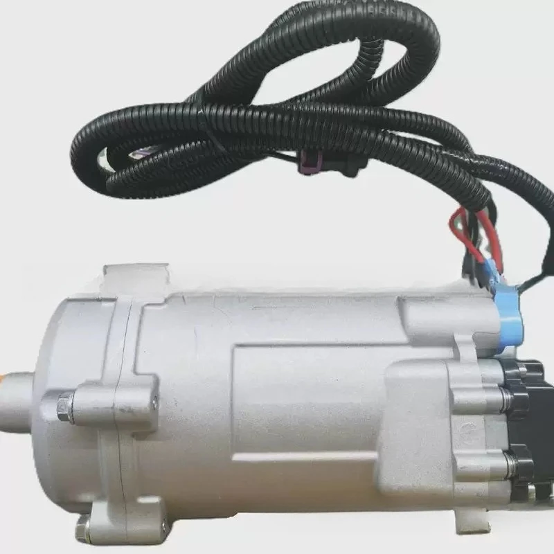 Electric scroll integrated automotive air conditioner compressor