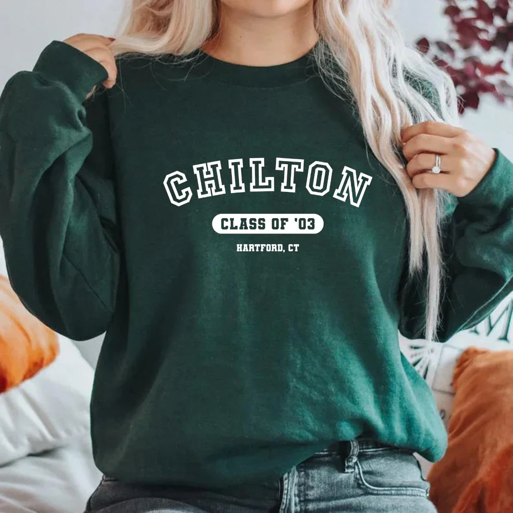 Felpa Chilton Gilmore Girl Felpe girocollo Maglione ispirato al programma televisivo Pullover a maniche lunghe da donna Felpe con cappuccio grafiche Top