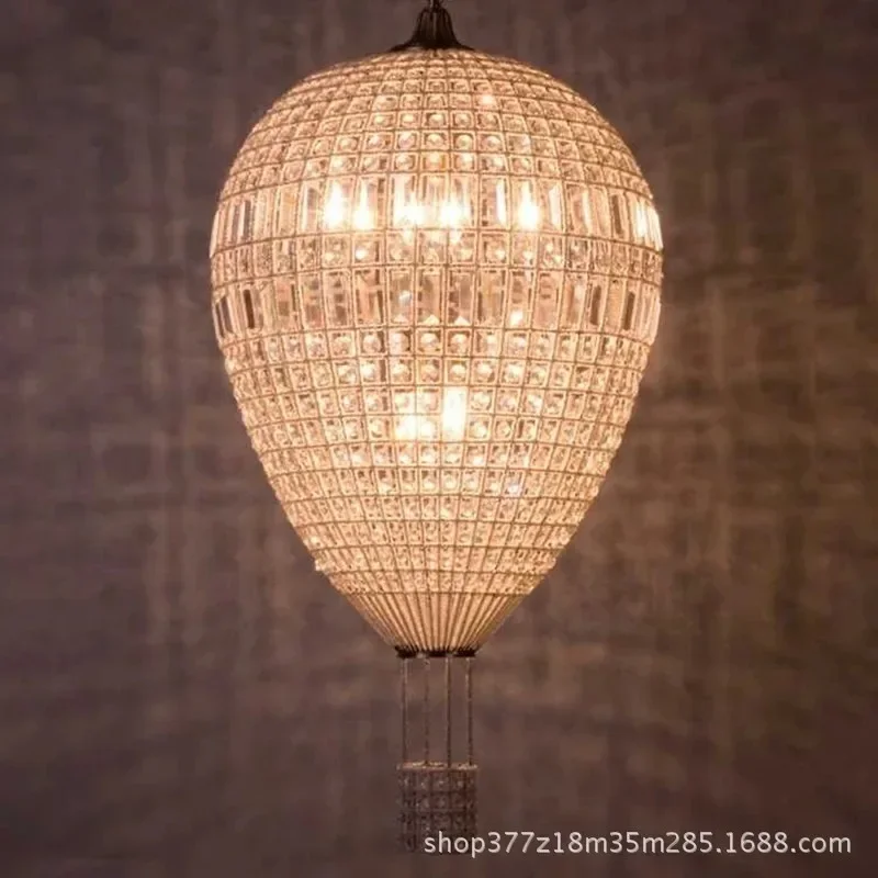 French vintage children's room hot air balloon crystal chandelier princess bedroom living model creative