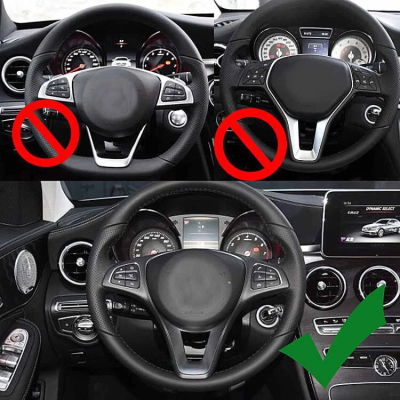 Car Steering Wheel Cover Decoration Trim 4Pcs Colors For Mercedes Benz A B C E S Class GLA GLC CLA GLE GLS CLS Universal