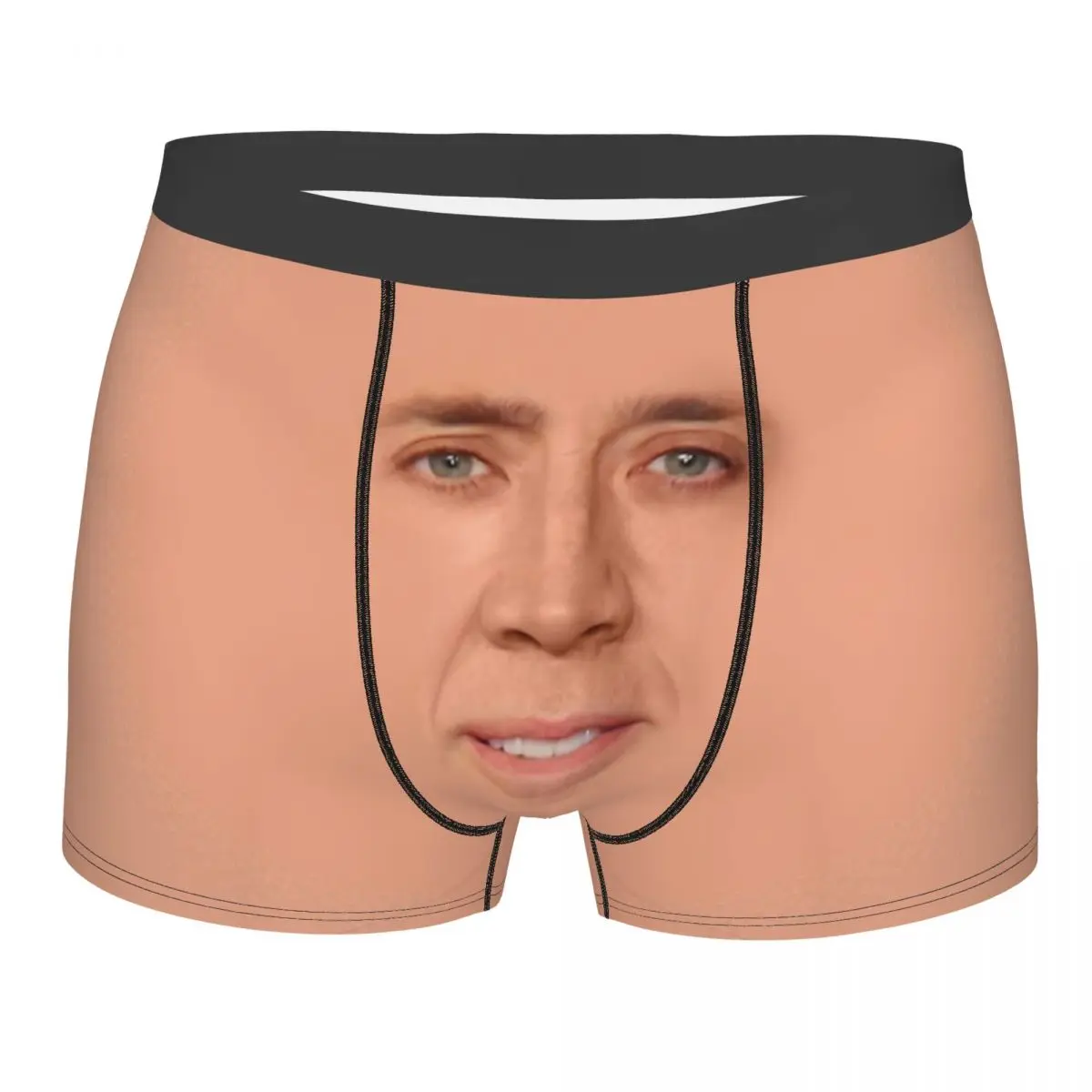 Humor Boxer Shorts Panties Man Nicolas Cage Face Underwear Soft Underpants for Male