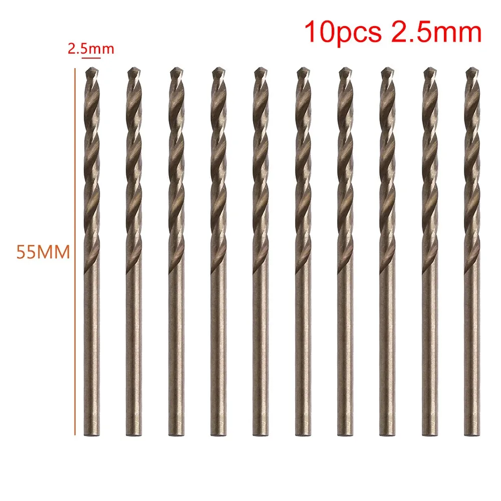 

10Pcs High Speed Steel Cobalt Twist Drill 1/1.5/2/2.5/3/3.2/3.5mm M35 Spiral Drill Bit HSS-Co Round Shank Twist Drill Bits