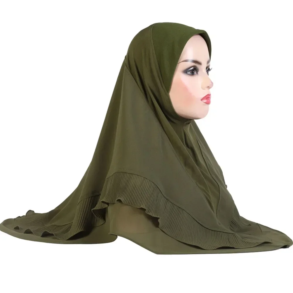 Malásia Moda Headwraps Tampas Turbante Ramadan para Mulheres Muçulmano Instantânea Hijab One Piece Amira Xales Headband Khimar Cachecol Femme