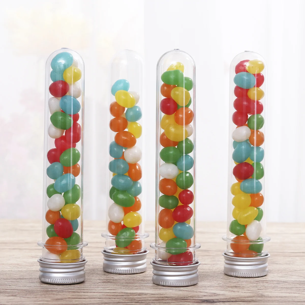 

12Pcs Plastic Test Tubes Screw Caps Clear Storage Bottles Durable for Handmade Samples Liquid