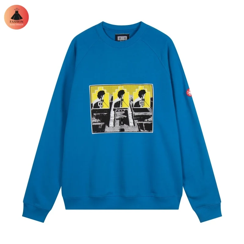 Fashion Blue CAVEMPT New 1:1 Autumn and Winter Oversize Painting Print Men Women Casual Round Neck Sweatshirt